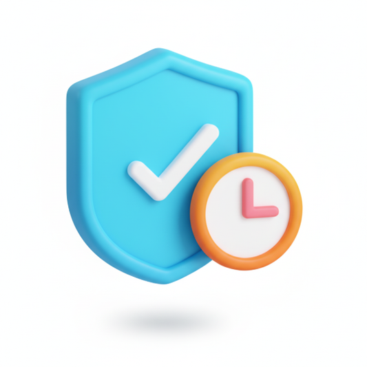 3D Shield with Clock Badge