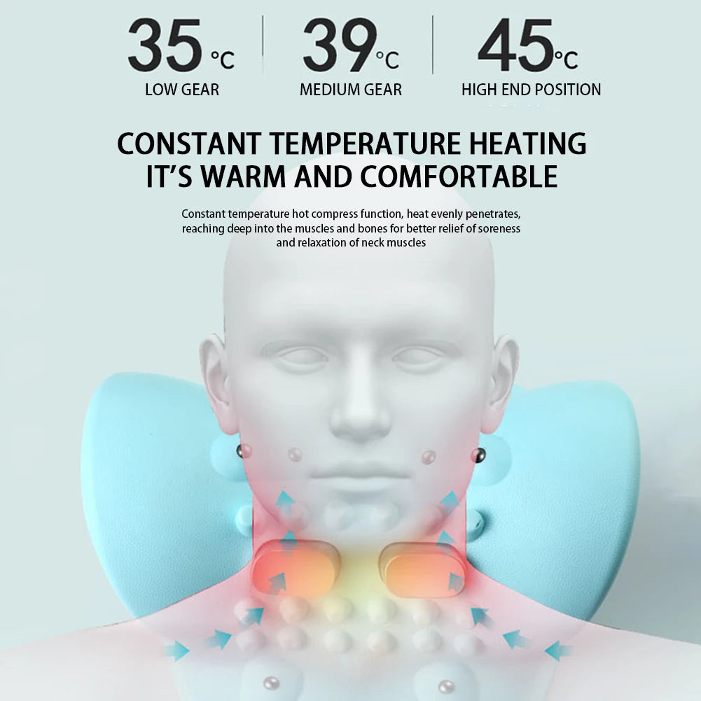 Cervical Massager for Adult Cervical Repair Traction Portable Neck and Head Acupoint Massage Pillow